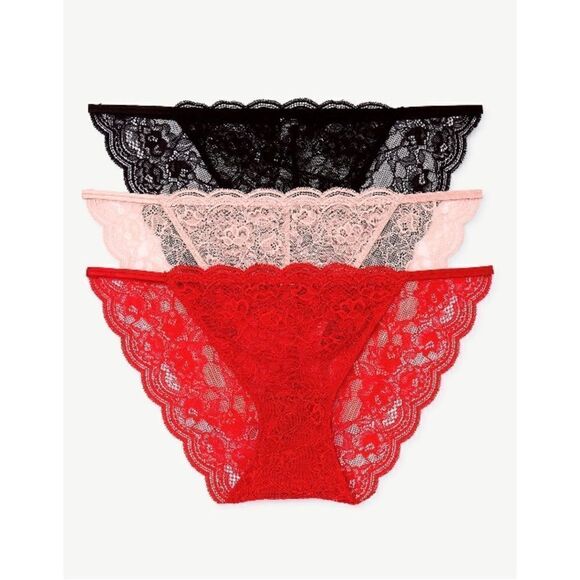 WOMEN'S Lace Thong & String Bikini Panties Underwear 2, 3-Packs Size XXL - Picture 9 of 11